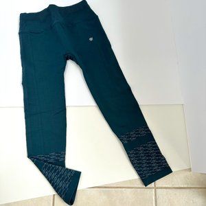 Jilla Leggings Wanderer 7/8 Compression Tights Teal Active Yoga Workout SMALL